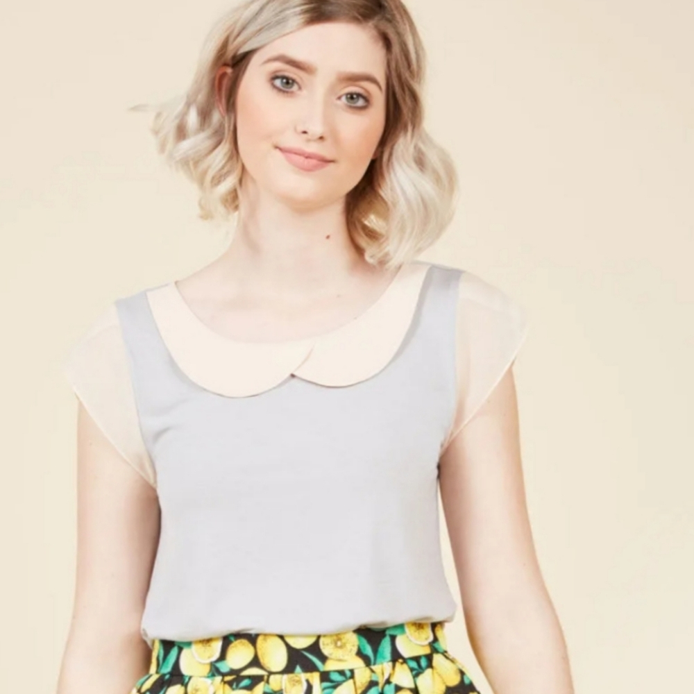 MODCLOTH Peter Pan Collar Swing Top 2X
